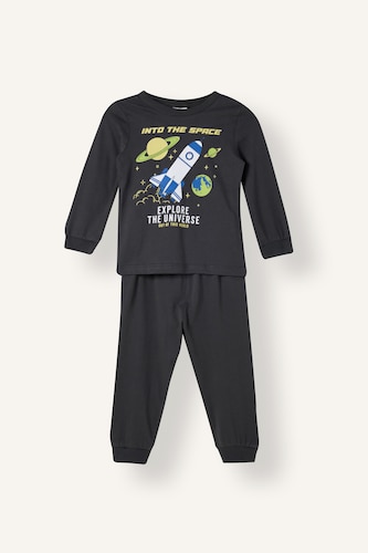 Baby Boy 2-Piece 100% Cotton Printed Long Sleeve Top and Wide-Leg Bottom Pyjama Set