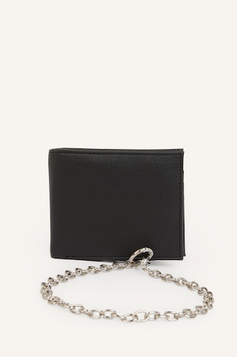 Men Black Man Faux Leather Wallet