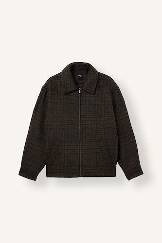 Zipper Polo Collar Puffer Jacket