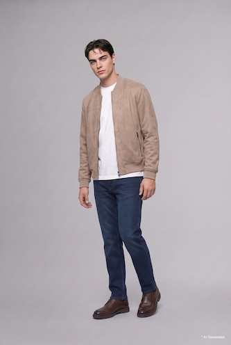Zipper Bomber Collar Puffer Jacket