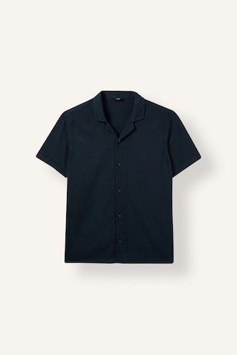 Men NAVY Modern Fit Cotton Short Sleeve Shirt