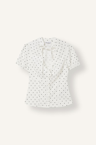 Woman Fitted White 100% Cotton Short Sleeve Shirt