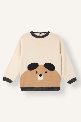 Baby Boys Ecru Baby Boy Oversize Fit Pullover