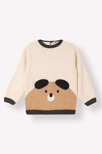 Pull en tricot oversize à motif ourson pour bébé garçon