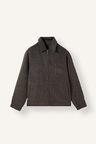 Zipper Polo Collar Puffer Jacket