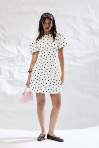 Women Ecru Mini Dress