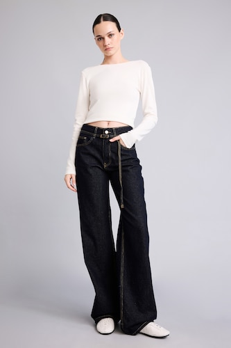 Women Blue Black Trousers