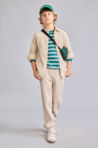 Young Boys - Teen Boys Beige jogger Knitting Look Trousers