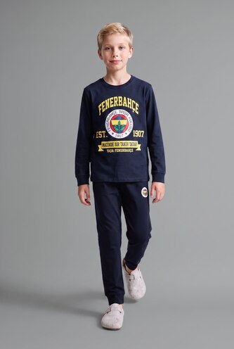 Young Boys - Teen Boys NAVY 2 piece Regular Comfort Fit Knitted Pyjamas