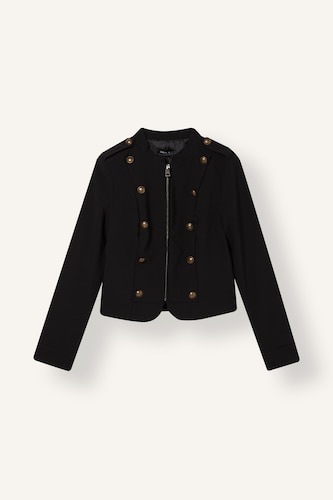 High Neck Button Detail Bengalin Napoleon Jacket