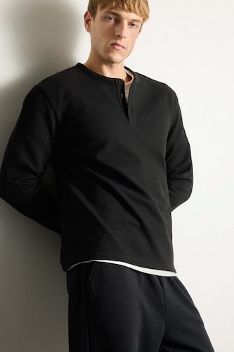 Men Black Regular Fit Long Sleeve T-Shirt