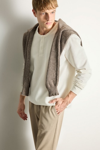 Men Ecru Regular Fit Long Sleeve T-Shirt