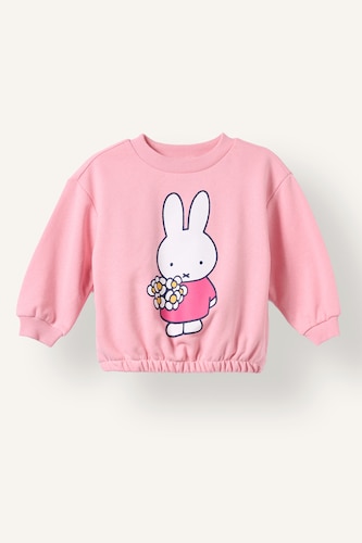 Kız Bebek Pembe Miffy Regular Fıt Kalın Sweatshirt Kız Bebek
