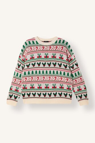 Regular Fit Crew Neck Knitted Christmas Pullover