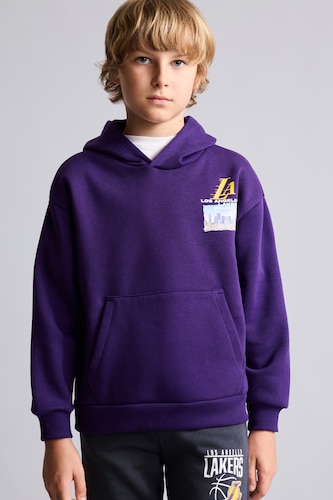 Erkek Çocuk - Genç Erkek Koyu Mor NBA Basic Sweatshirt Erkek Çocuk