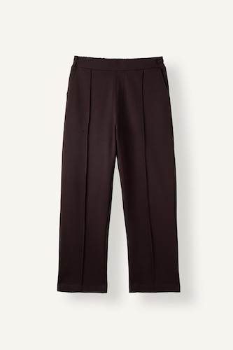 Relaxed Fit Elastic Waist Straight Trousers