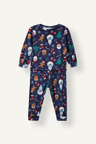 Baby Boys NAVY 2 piece Regular Fit Knitted Pyjamas