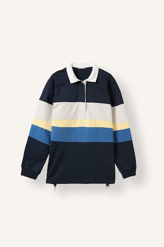 100% Cotton Loose Fit Polo Collar Thick Sweatshirt