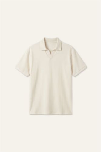 Erkek Ekru Regular Fit Polo Tişört