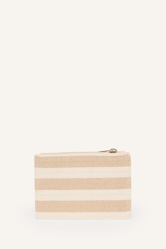 Woman Faux Leather Beige Wallet