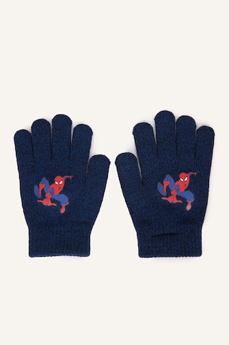 Erkek Çocuk - Genç Erkek Lacivert Marvel Spiderman Baskılı Eldiven Erkek Çocuk