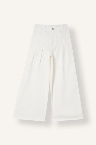 Girl Wide Leg Pocket Gabardine Trousers