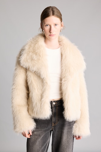 Regular Fit Fur Coat Faux Fur