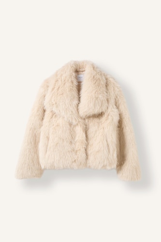 Regular Fit Fur Coat Faux Fur