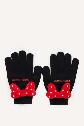 Young Girls - Teen Girls Black Girl Mickey & Minnie Licensed Gloves