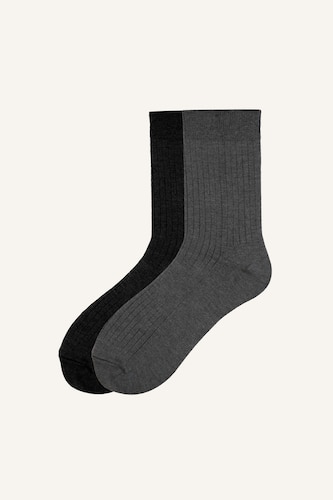 Women Grey 2 piece Long sock