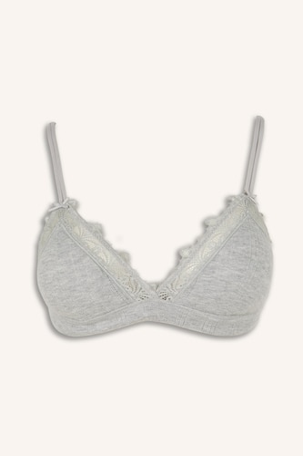 Wireless with Removable Cups Lace Details Bralette