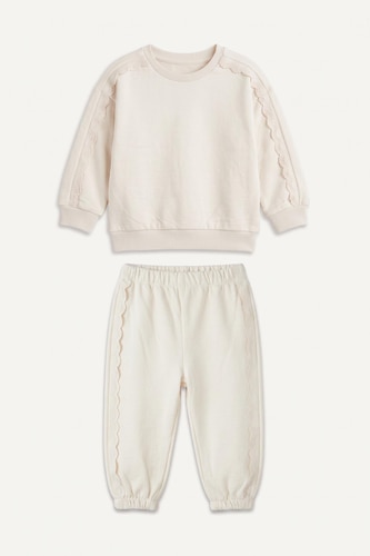 Baby Girl Long Sleeve Top and Elastic Waist Bottom Set