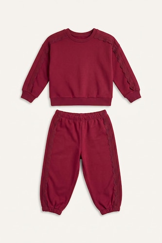 Baby Girl Sweatshirt and Elastic Waist Joggers Set