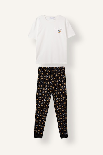 Erkek Siyah Baskılı New Regular Fit Pijama Takımı