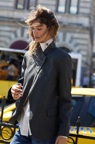 WOMAN Brown Asymmetric Blazer