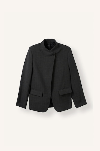 Plaid Asymmetric Blazer