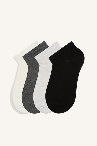 Men Grey Melange 5 Piece Cotton Short Socks