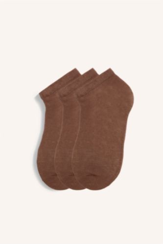 Women Camel 3 piece Cotton Short Socks
