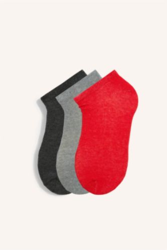 Women Grey Melange 3 piece Cotton Short Socks