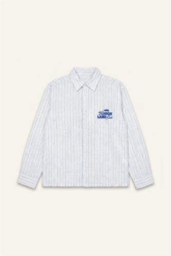 Men Blue Boxy Fit Striped Long Sleeve Shirt