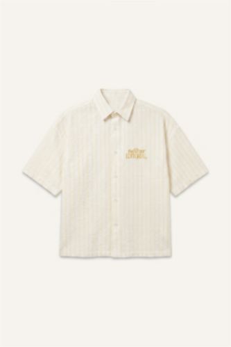 Men Yellow Boxy Fit Crinkle Short Sleeve Shirt
