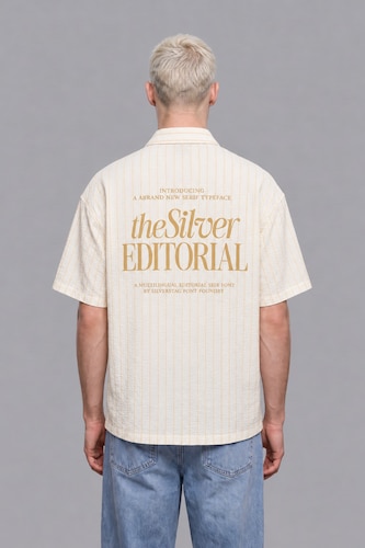 Men Yellow Boxy Fit Striped Wrinkle Yellow Shirt