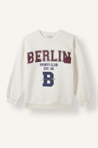 Erkek Çocuk - Genç Erkek Kum Overshirt Fit Baskılı Sweatshirt Erkek Çocuk