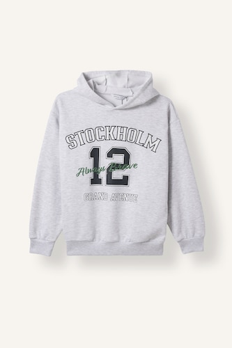 Young Boys - Teen Boys Light Grey Melange Crew Neck Sweatshirt