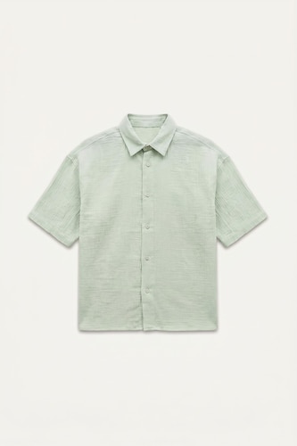 Boxy Fit Muslin Short Sleeve Shirt