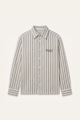 Boxy Fit Crinkle Long Sleeve Shirt