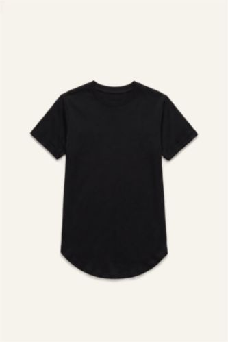 Men Black Long Fit Short Sleeve T-Shirt