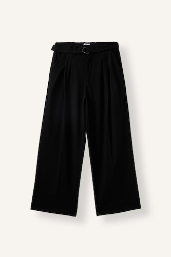 Pleated Barrel Trousers with Belt