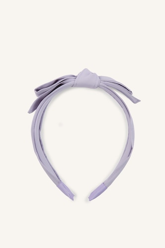 Kız Bebek Mor Fiyonk Detaylı Saç Bandı Kız Bebek