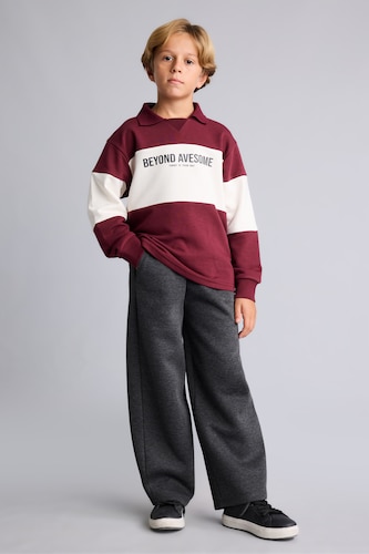BOYS & TEENS Anthracite Boy Barrel Fit Sweatpants
